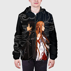 Куртка с капюшоном мужская Кирито и Асуна - Sword Art Online, цвет: 3D-черный — фото 2