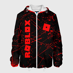 Куртка с капюшоном мужская ROBLOX красный логотип, цвет: 3D-белый