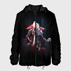 Куртка с капюшоном мужская Вампиры на троне, цвет: 3D-черный