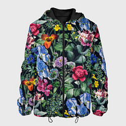 Куртка с капюшоном мужская Цветы Старый Сад, цвет: 3D-черный