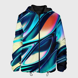 Куртка с капюшоном мужская Abstract Wave, цвет: 3D-черный
