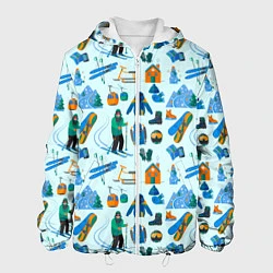 Куртка с капюшоном мужская SKI TRAIL, цвет: 3D-белый