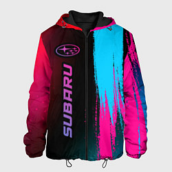 Куртка с капюшоном мужская Subaru Neon Gradient, цвет: 3D-черный