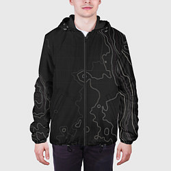 Куртка с капюшоном мужская Топографическая Карта, цвет: 3D-черный — фото 2