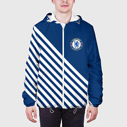 Куртка с капюшоном мужская Челси полосы, цвет: 3D-белый — фото 2