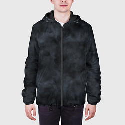 Куртка с капюшоном мужская Акварельные разводы черный, цвет: 3D-черный — фото 2