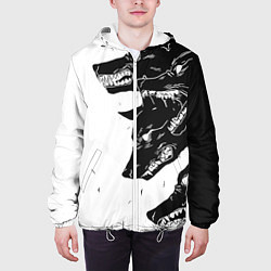 Куртка с капюшоном мужская СТАЯ ВОЛКОВ ЧЕРНО-БЕЛЫЕ ВОЛКИ, цвет: 3D-белый — фото 2