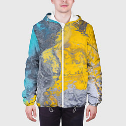 Куртка с капюшоном мужская Извержение Красок, цвет: 3D-белый — фото 2