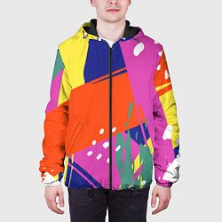 Куртка с капюшоном мужская Красочная летняя картинка Fashion trend, цвет: 3D-черный — фото 2