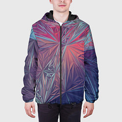 Куртка с капюшоном мужская Абстрактные Многоугольные Кристаллы, цвет: 3D-черный — фото 2