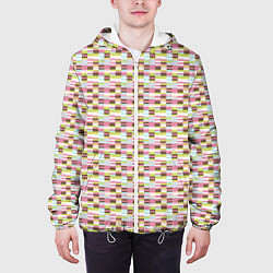 Куртка с капюшоном мужская Паттерн Кирпичики, цвет: 3D-белый — фото 2