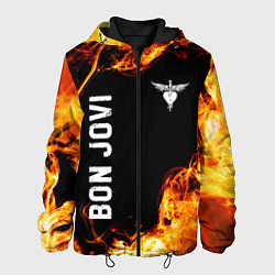 Куртка с капюшоном мужская Bon Jovi и Пылающий Огонь, цвет: 3D-черный