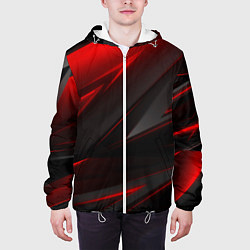 Куртка с капюшоном мужская Red and Black Geometry, цвет: 3D-белый — фото 2