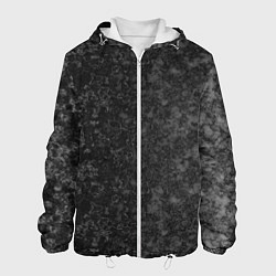 Куртка с капюшоном мужская Black marble Черный мрамор, цвет: 3D-белый