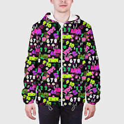 Куртка с капюшоном мужская Alphabet and numbers, цвет: 3D-белый — фото 2