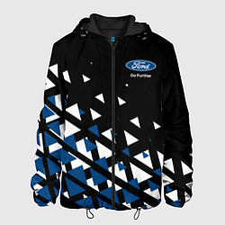 Куртка с капюшоном мужская Ford треугольники, цвет: 3D-черный