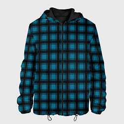 Куртка с капюшоном мужская Black and blue plaid, цвет: 3D-черный