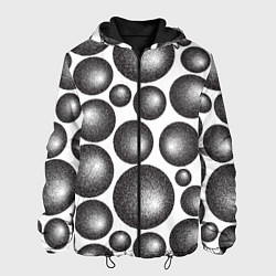 Куртка с капюшоном мужская Объёмные шары - текстура, цвет: 3D-черный