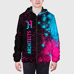 Куртка с капюшоном мужская Architects - neon gradient: по-вертикали, цвет: 3D-черный — фото 2
