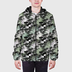 Куртка с капюшоном мужская Абстрактный камуфляжный темный, цвет: 3D-черный — фото 2