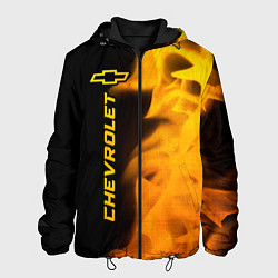 Куртка с капюшоном мужская Chevrolet - gold gradient: по-вертикали, цвет: 3D-черный