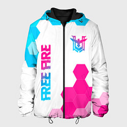 Мужская куртка Free Fire neon gradient style: символ и надпись ве