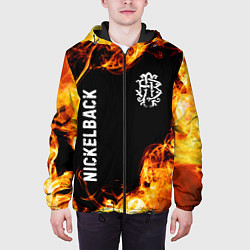 Куртка с капюшоном мужская Nickelback и пылающий огонь, цвет: 3D-черный — фото 2
