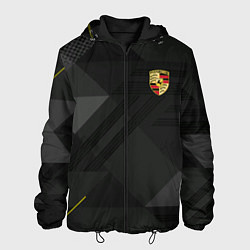 Куртка с капюшоном мужская Porsche - logo, цвет: 3D-черный