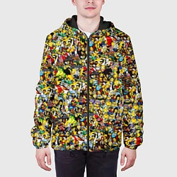 Куртка с капюшоном мужская Симпсоны все Герои, цвет: 3D-черный — фото 2