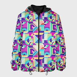 Куртка с капюшоном мужская Геометрия абстрактный паттерн, цвет: 3D-черный