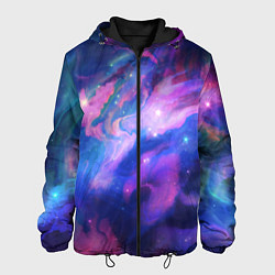 Куртка с капюшоном мужская Космическое туманное сияние, цвет: 3D-черный