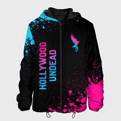 Мужская куртка Hollywood Undead - neon gradient: символ и надпись