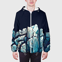 Куртка с капюшоном мужская Cracked ice, цвет: 3D-белый — фото 2