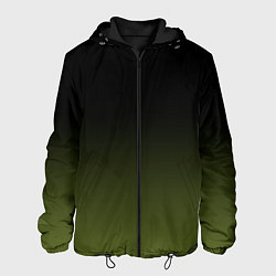 Мужская куртка Черный и хвойный зеленый градиент