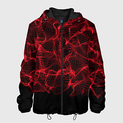 Куртка с капюшоном мужская Пиксельная абстракция, цвет: 3D-черный