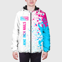 Куртка с капюшоном мужская Nine Inch Nails neon gradient style: по-вертикали, цвет: 3D-черный — фото 2