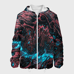 Куртка с капюшоном мужская Красочные растекания, цвет: 3D-белый