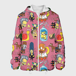 Куртка с капюшоном мужская Персонажи Симпсонов - horror pattern, цвет: 3D-белый