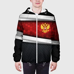 Куртка с капюшоном мужская Black & red Russia, цвет: 3D-белый — фото 2
