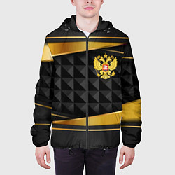 Куртка с капюшоном мужская Gold & black - Russia, цвет: 3D-черный — фото 2