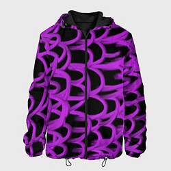 Куртка с капюшоном мужская Нити из фиолетовой краски, цвет: 3D-черный