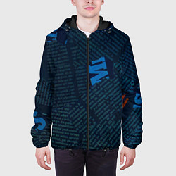 Куртка с капюшоном мужская Черная газета, цвет: 3D-черный — фото 2