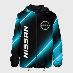 Куртка с капюшоном мужская Nissan неоновые лампы, цвет: 3D-черный