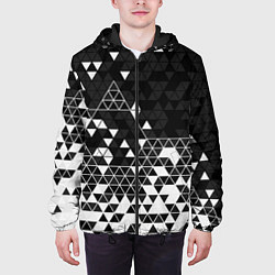 Куртка с капюшоном мужская Геометрические грани, цвет: 3D-черный — фото 2