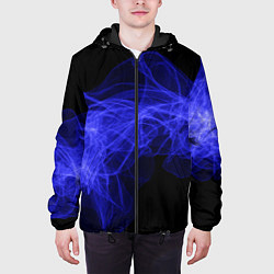 Куртка с капюшоном мужская Синяя звуковая волна, цвет: 3D-черный — фото 2