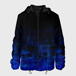 Мужская куртка Однотонный черный и темно синий гранжевый градиент