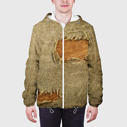 Куртка с капюшоном мужская Старая рваная мешковина - авангард, цвет: 3D-белый — фото 2