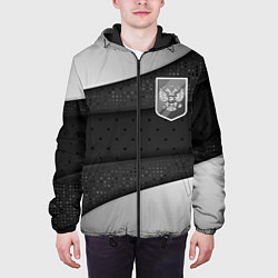 Куртка с капюшоном мужская Черно-белый герб России, цвет: 3D-черный — фото 2