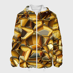 Куртка с капюшоном мужская Золотые камни, цвет: 3D-белый