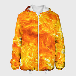 Куртка с капюшоном мужская Бушующий огонь, цвет: 3D-белый